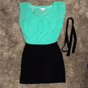 Candie's Seafoam Green and Black Mini Dress